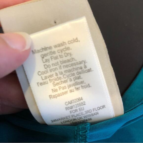 Anthropologie Dolan turquoise blue green mixed material tunic dress size Small - Picture 13 of 13